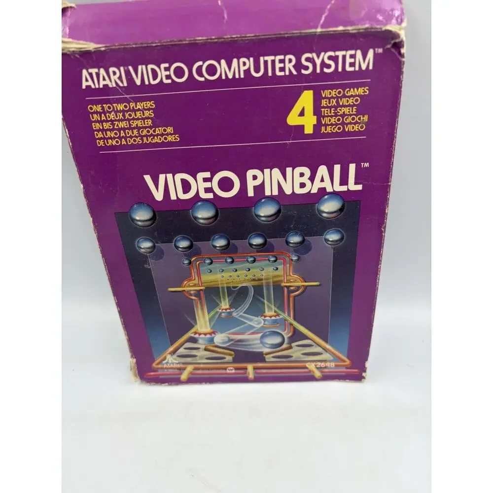 Video Pinball - Authentic Atari 2600 Game w/ Manual: Tested & Works